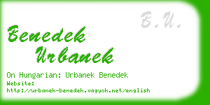 benedek urbanek business card